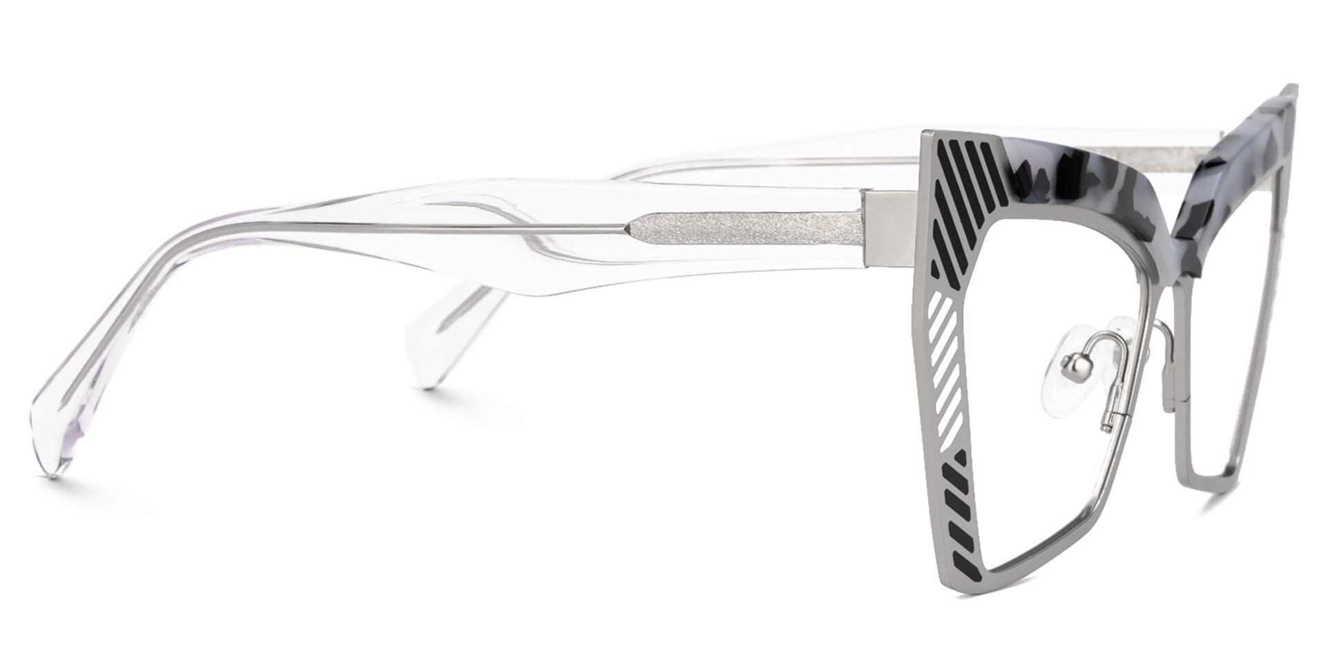 Chrishana Designer Eyeglasses in Butterfly Gray-Tortoise Frame2