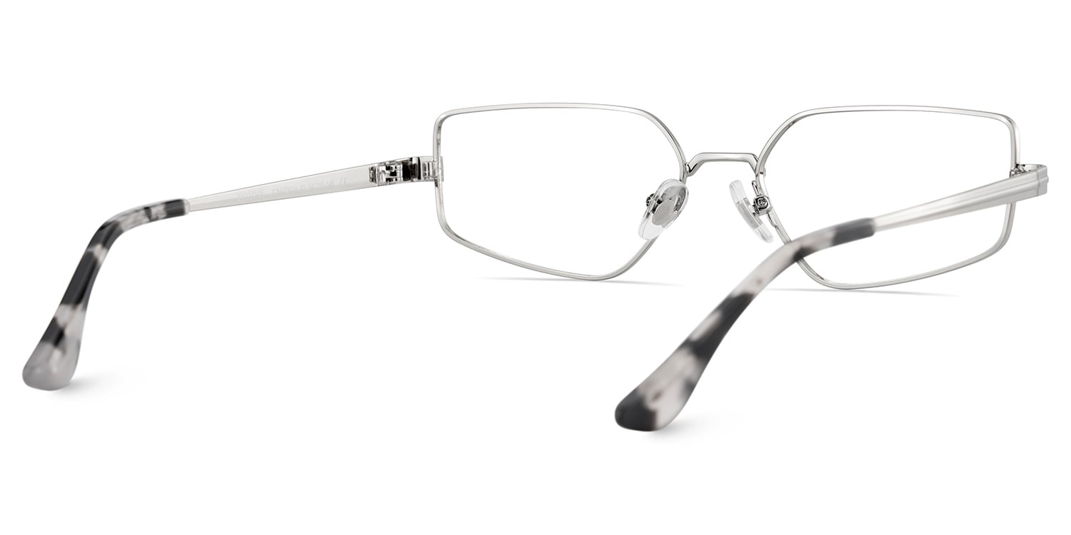 Rectangle Silver Eyeglasses- Lyle Metal Frame Glasses5