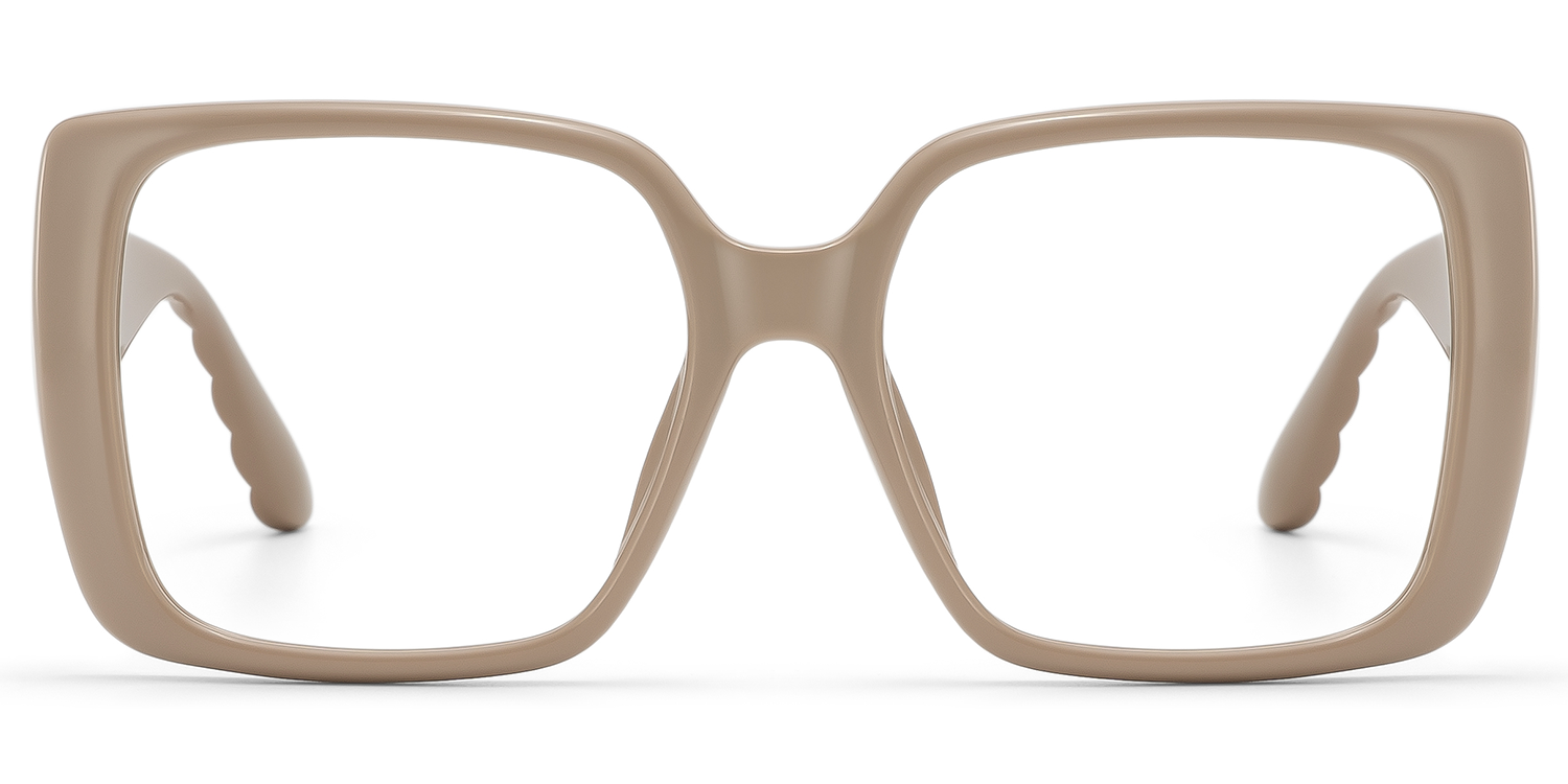 Affordable Maya Nude Brown Square Frames Glasses | ZEELOOL