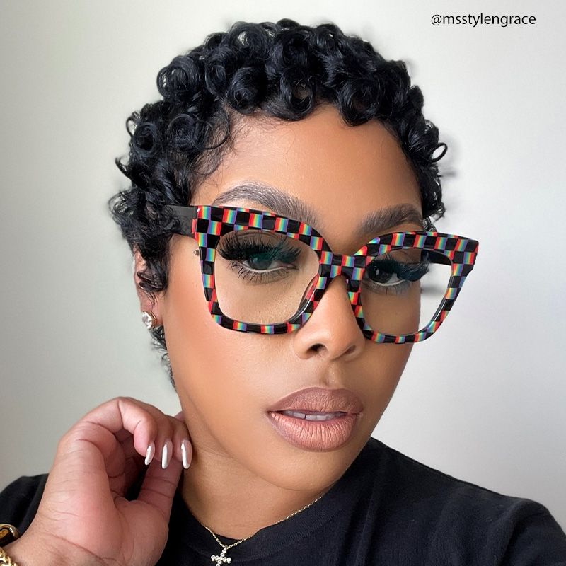 Malcolm Large Square Nerdy Glasses with Pure Black Arms6