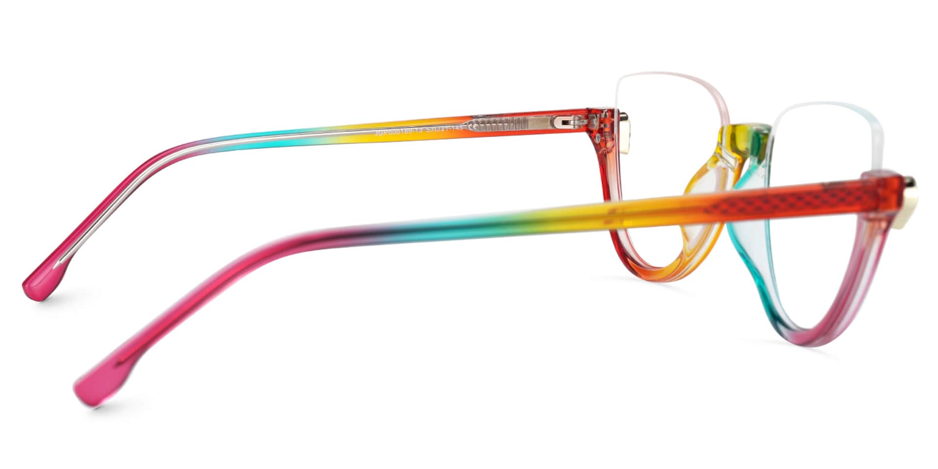 Felicia Cat-eye Crystal Multicolor Half Frame Glasses3