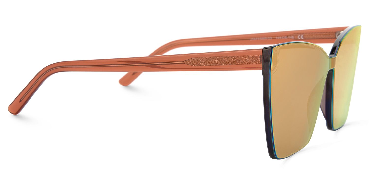 Liliane Square Style Orange Frame Sunglasses | ZEELOOL2