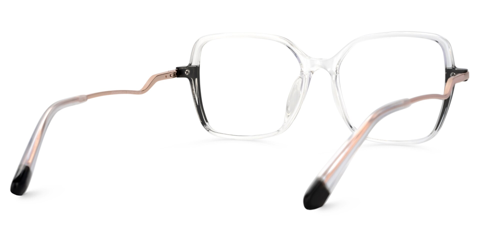 Rendon thin black crystal eyeglass frames in Square Design | Zeelool3