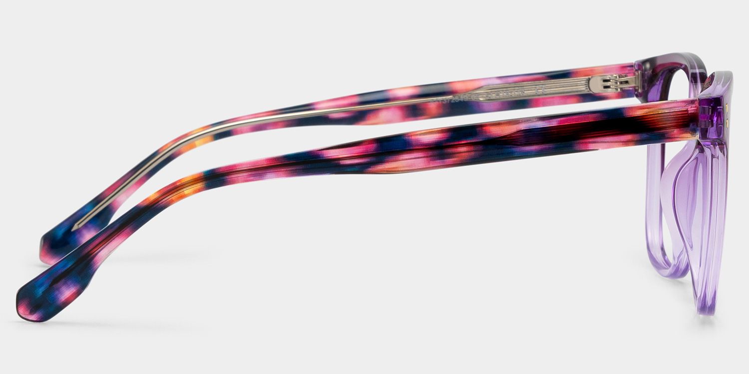 Donnalyn Purple Square Floral Eye Glasses | ZEELOOL