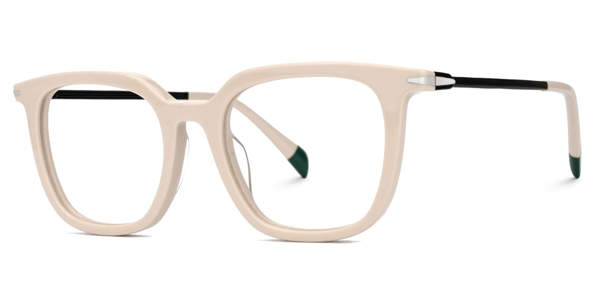 Bodali Mixed-Materials Square Dusty-Pink Frame Glasses | Zeelool1