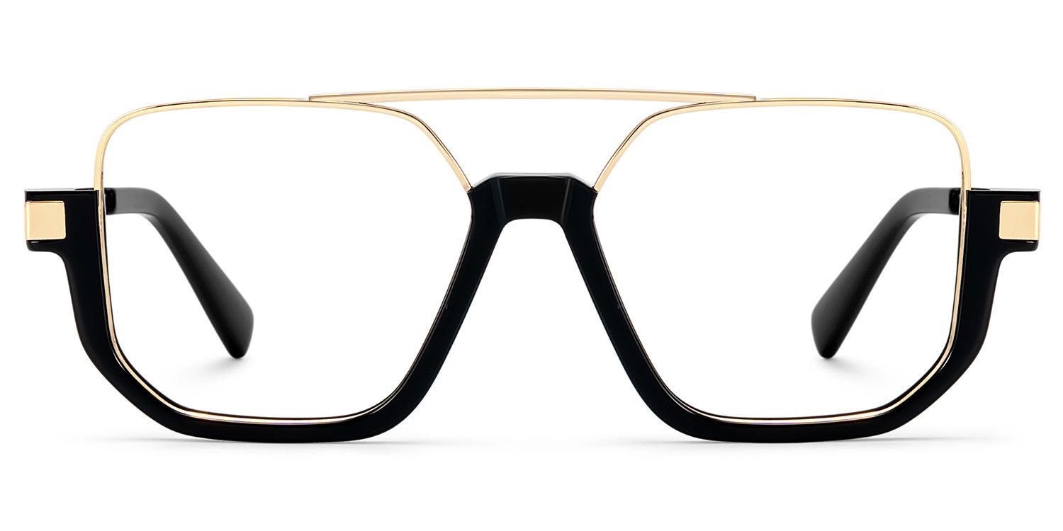 Oromiya Aviator Black and Gold Frame Glasses on Sale | ZEELOOL