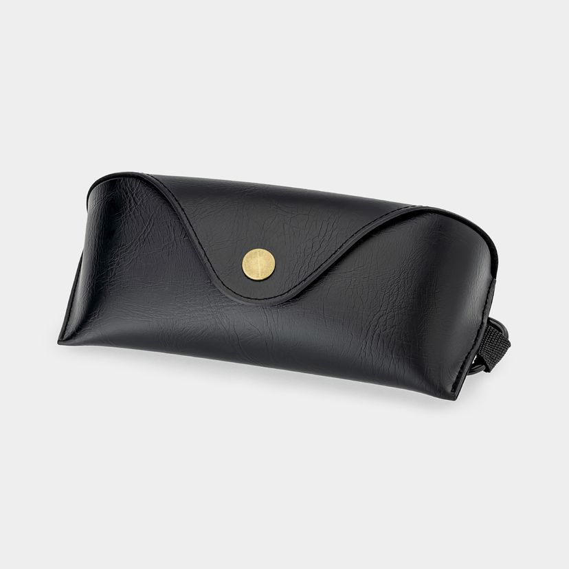 High-Quality Black Leather Eyeglass Case