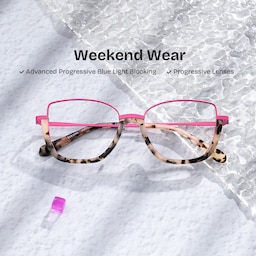 Coleman Square Pink Tortoise Glasses0