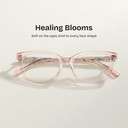 Cassia Pink Rectangle Glasses0