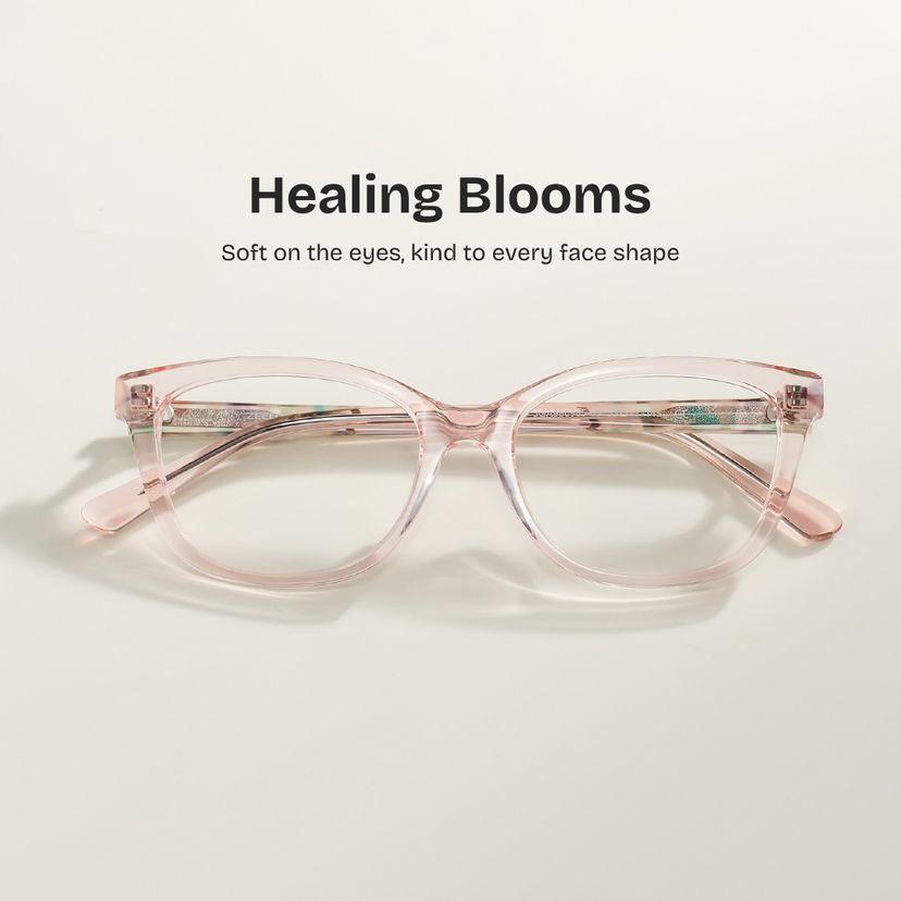 Cassia Pink Rectangle Glasses