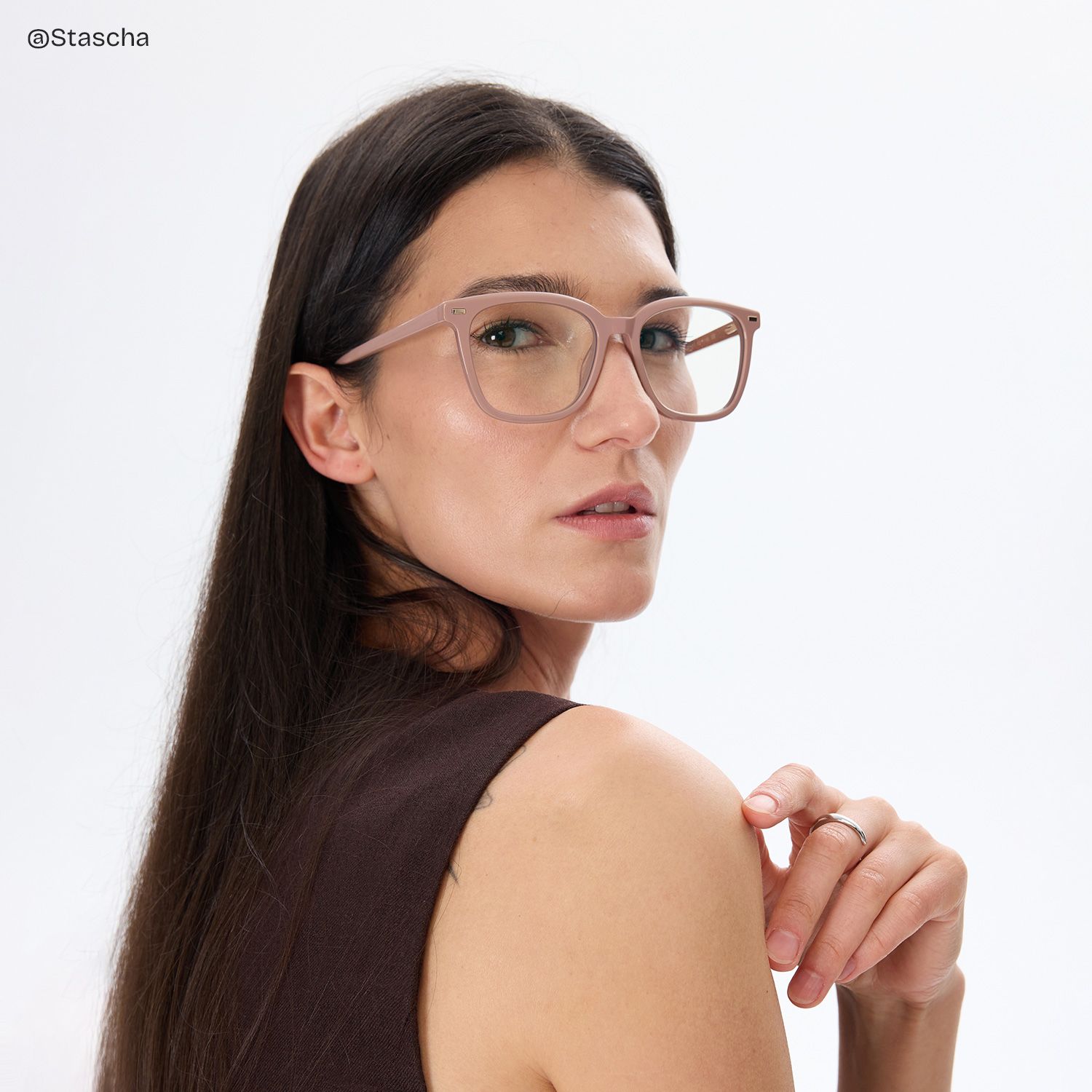 Lana Brown Square Acetate Frame Glasses for Women | ZEELOOL6
