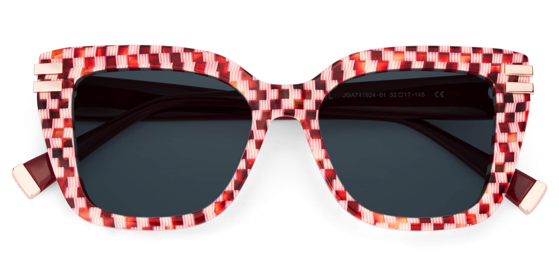 Red Plaid Glasses with Square Frames1