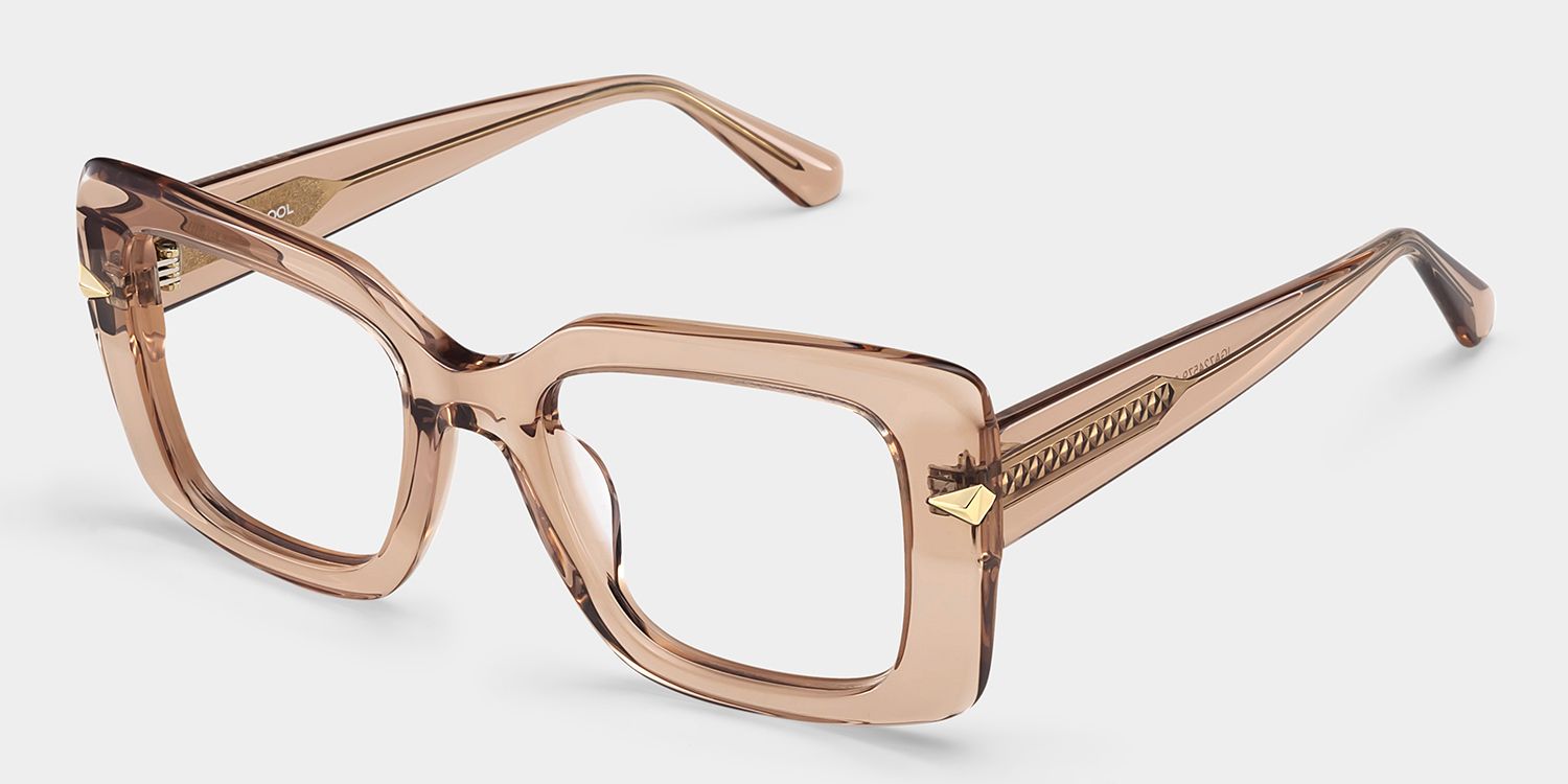 Neon Beige Frame Prescription Glasses with Square Shape | ZEELOOL3