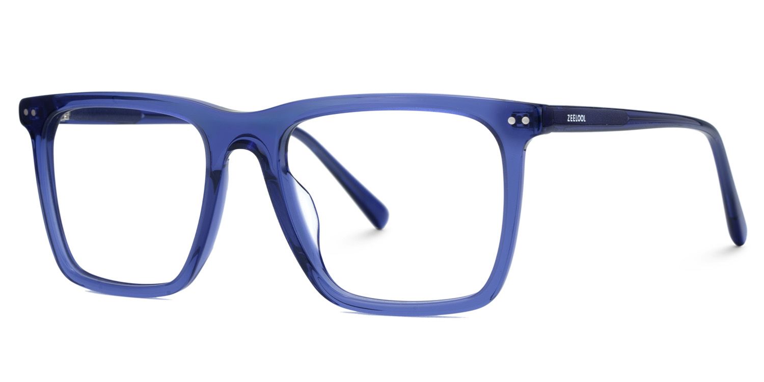 Men's Blue Frame Glasses With Square Shape2