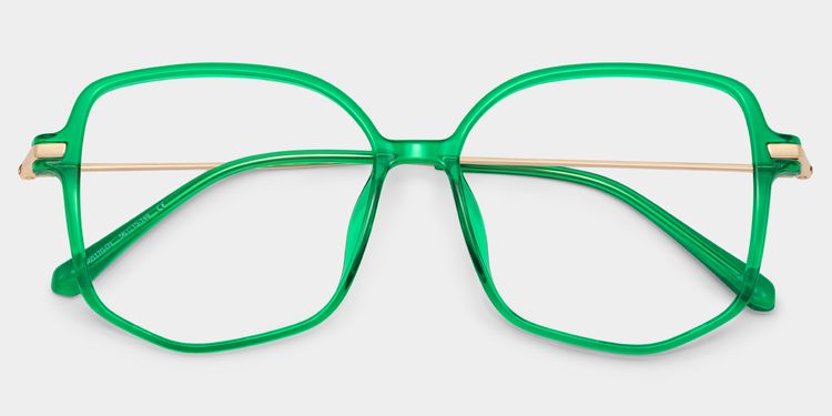 Payton Geometric Dark-Green Glasses