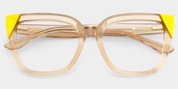 Mirta Square Beige Yellow Glasses2