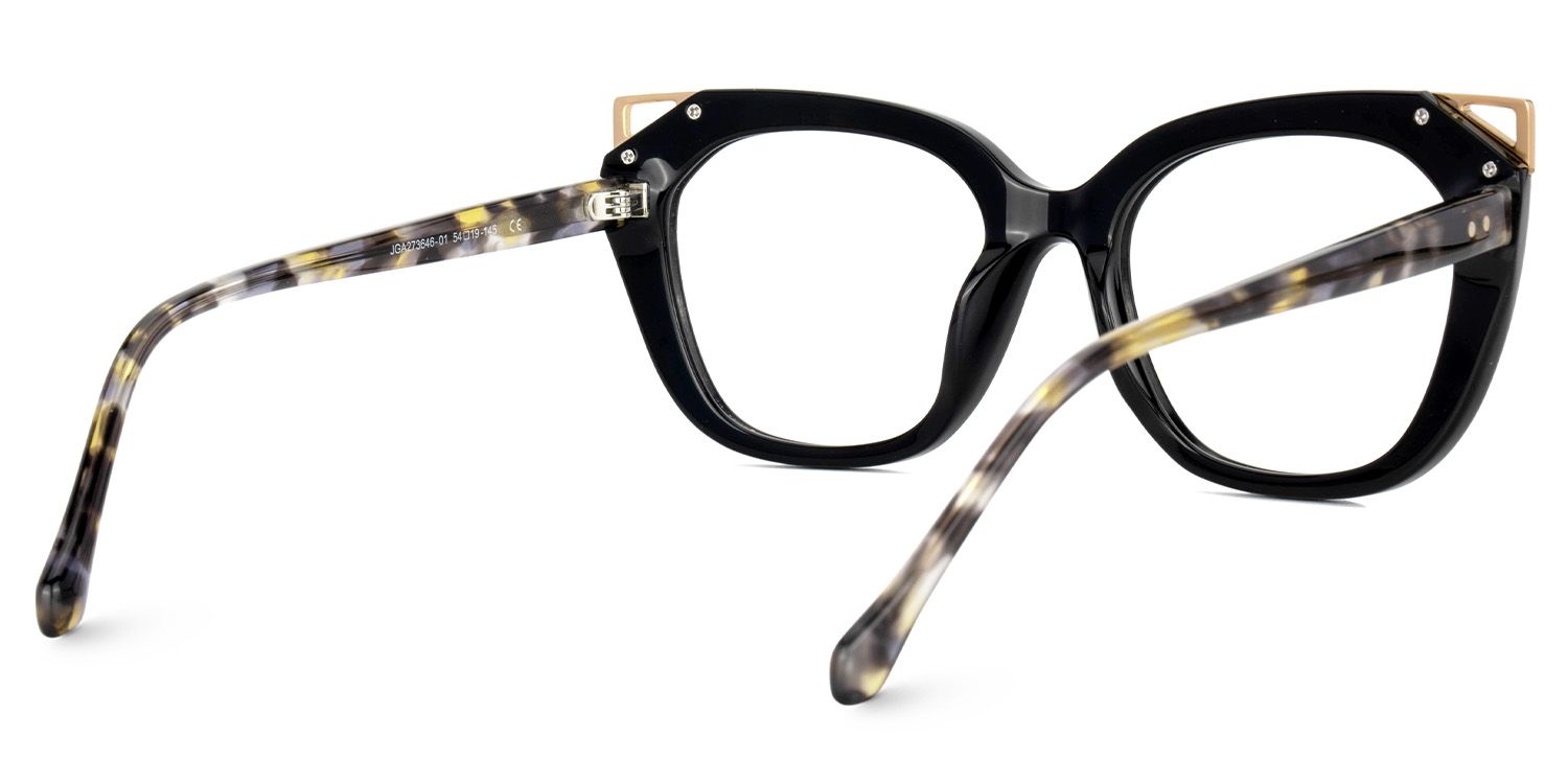 Hellena Cateye Black Fashion Glasses for Ladies | Zeelool3