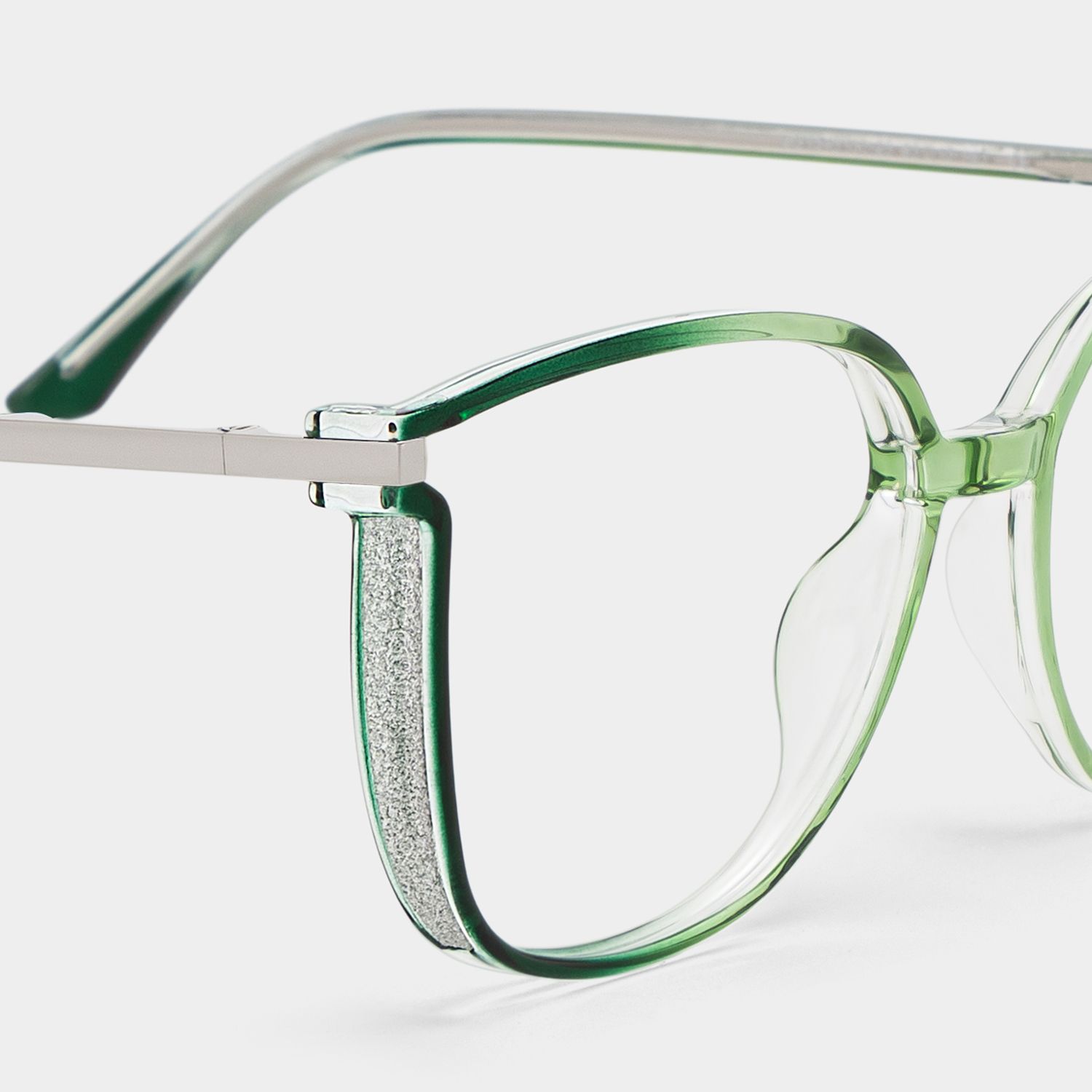 野口ガラス　四季玉　 秋　L Rodz Green Square Eyeglasses with Affordable Frame | ZEELOOL