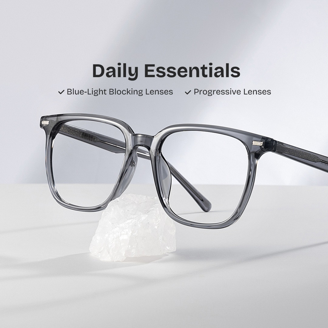 Square Grey Eyeglasses Jude TR-90 Frame Glasses0