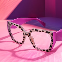Sileidy Geometric Pink Tortoise Glasses5