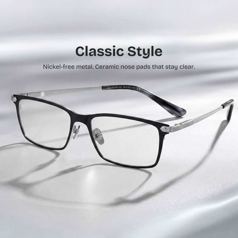 Alexander Rectangle Black Glasses
