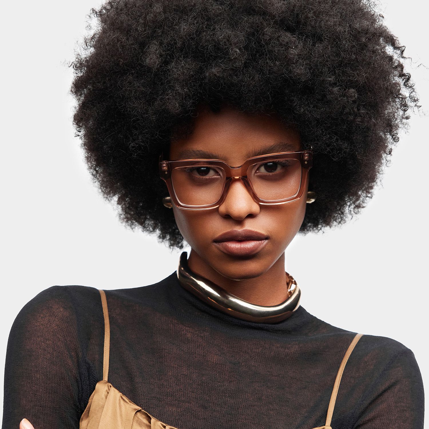 Caius Beige Frame Glasses with Square Frame Online | ZEELOOL0