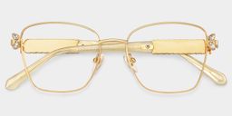 Ellie Gold Rectangle Glasses2