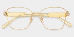 Ellie Rectangle Gold Glasses2
