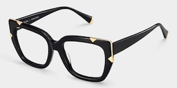 Refined black cat-eyes with a timeless elegance.3