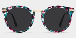 Quentina Blue Round Sunglasses0