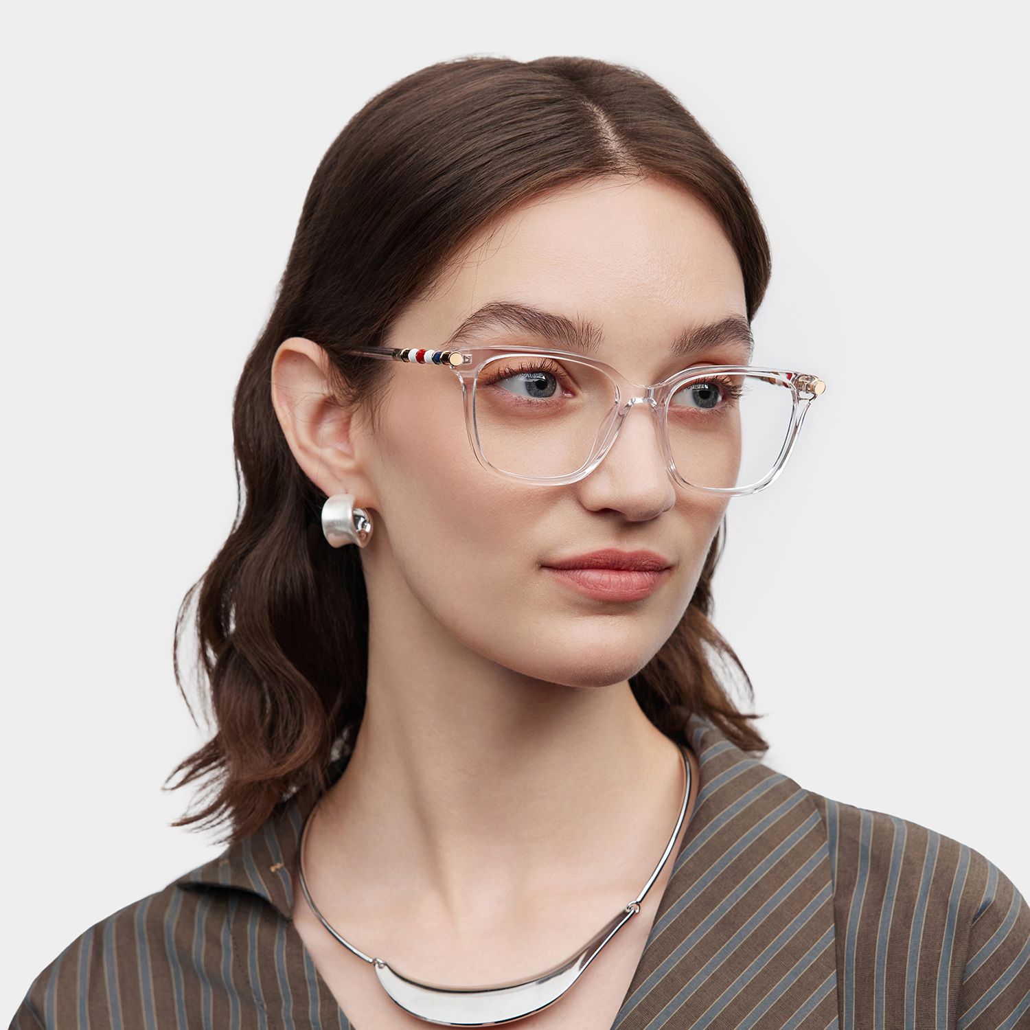 Delilah Square Clear Frame Eyeglasses for Women| ZEELOOL1