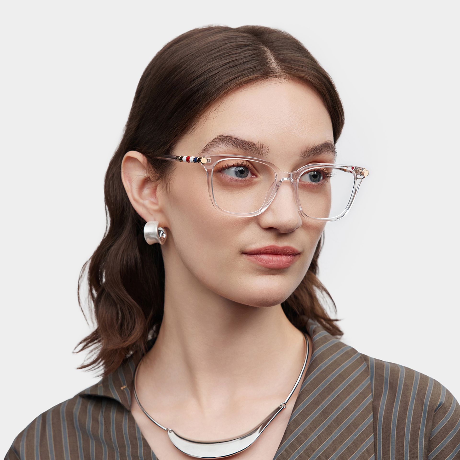 Delilah Square Clear Frame Eyeglasses for Women| ZEELOOL1