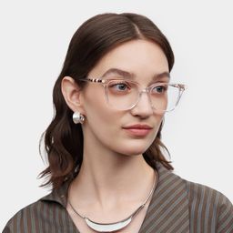 Delilah Square Clear Glasses1