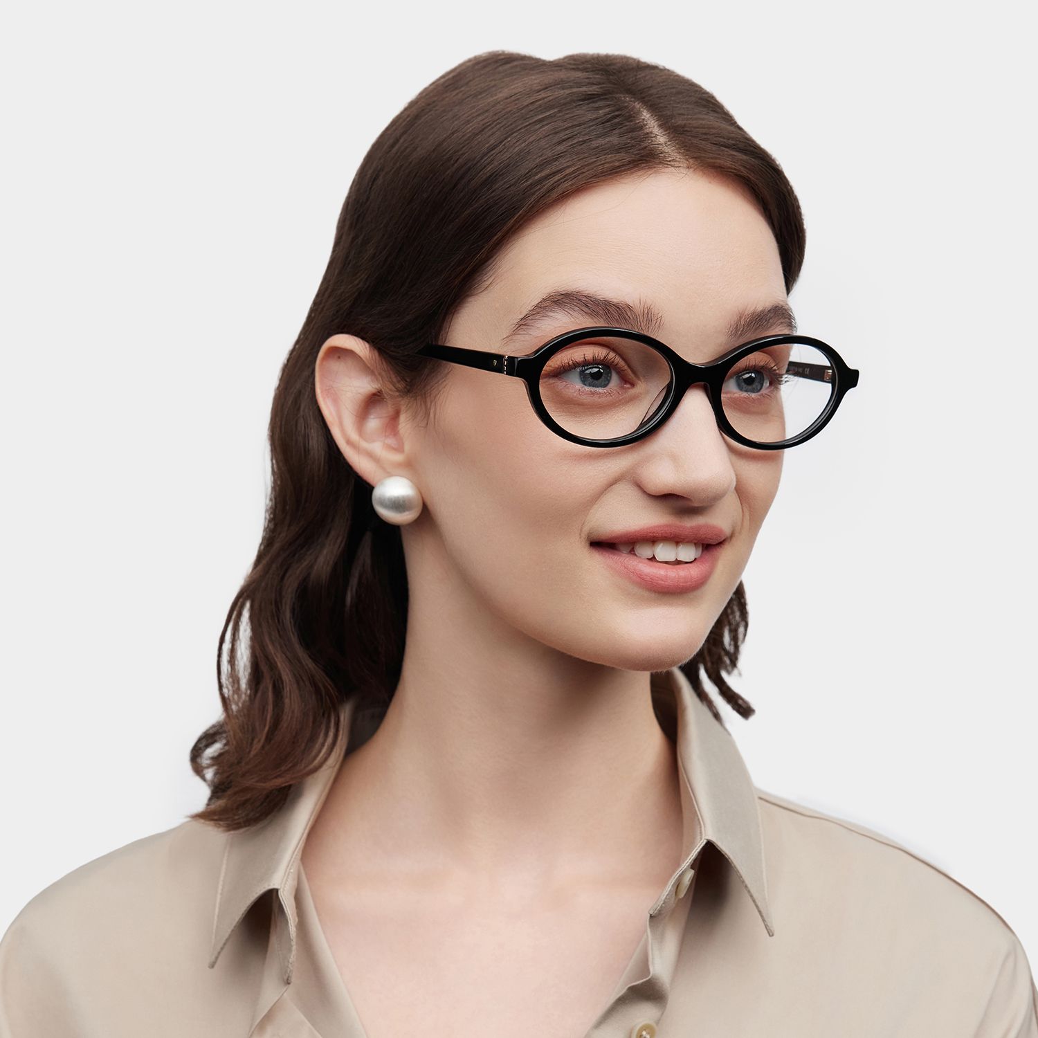 Oval Black Eyeglasses- Everly Acetate Frame Glasses1