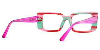 Gleam Rectangle Red Glasses5