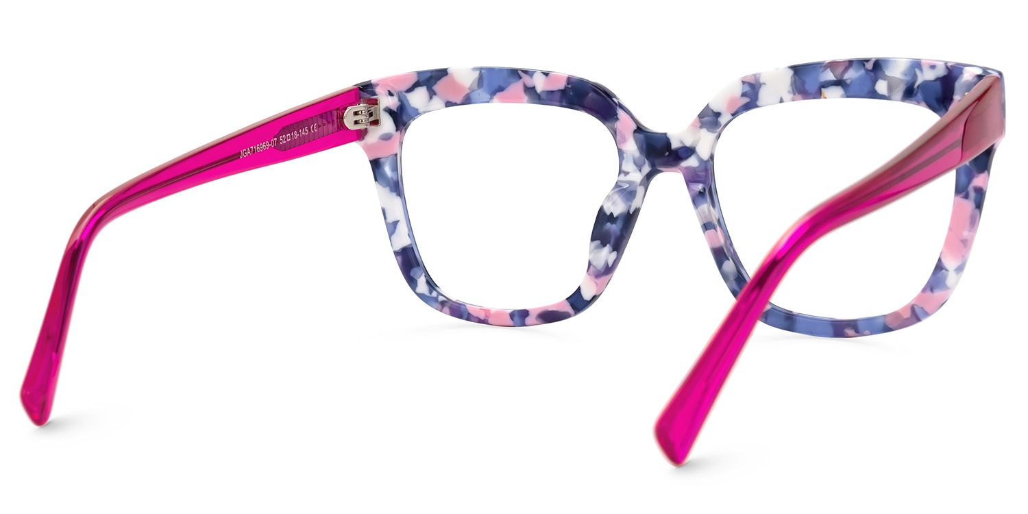 Square Blue And Pink Marble Frame Glasses4
