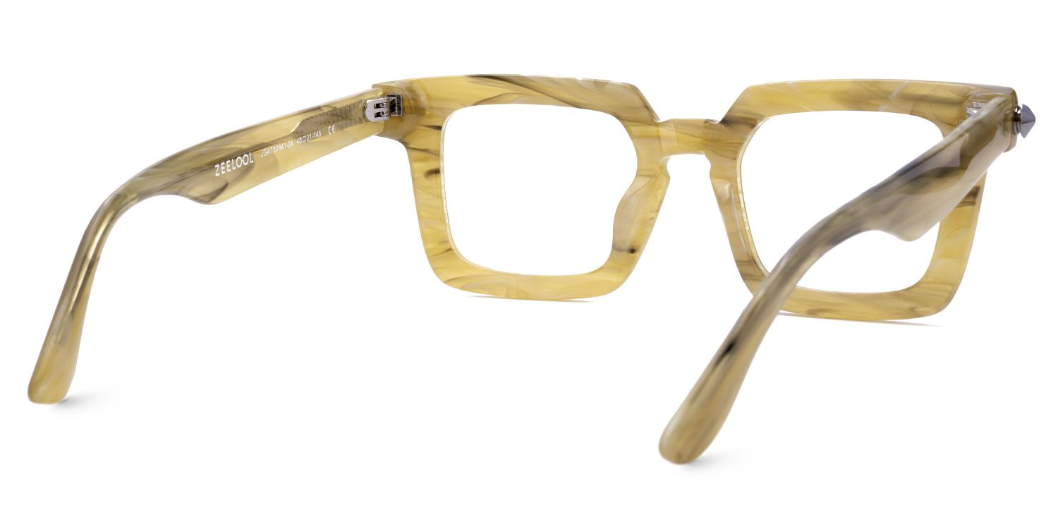 Ruthann Eco Acetate Mustard Yellow Glasses Frames Men's | Zeelool4