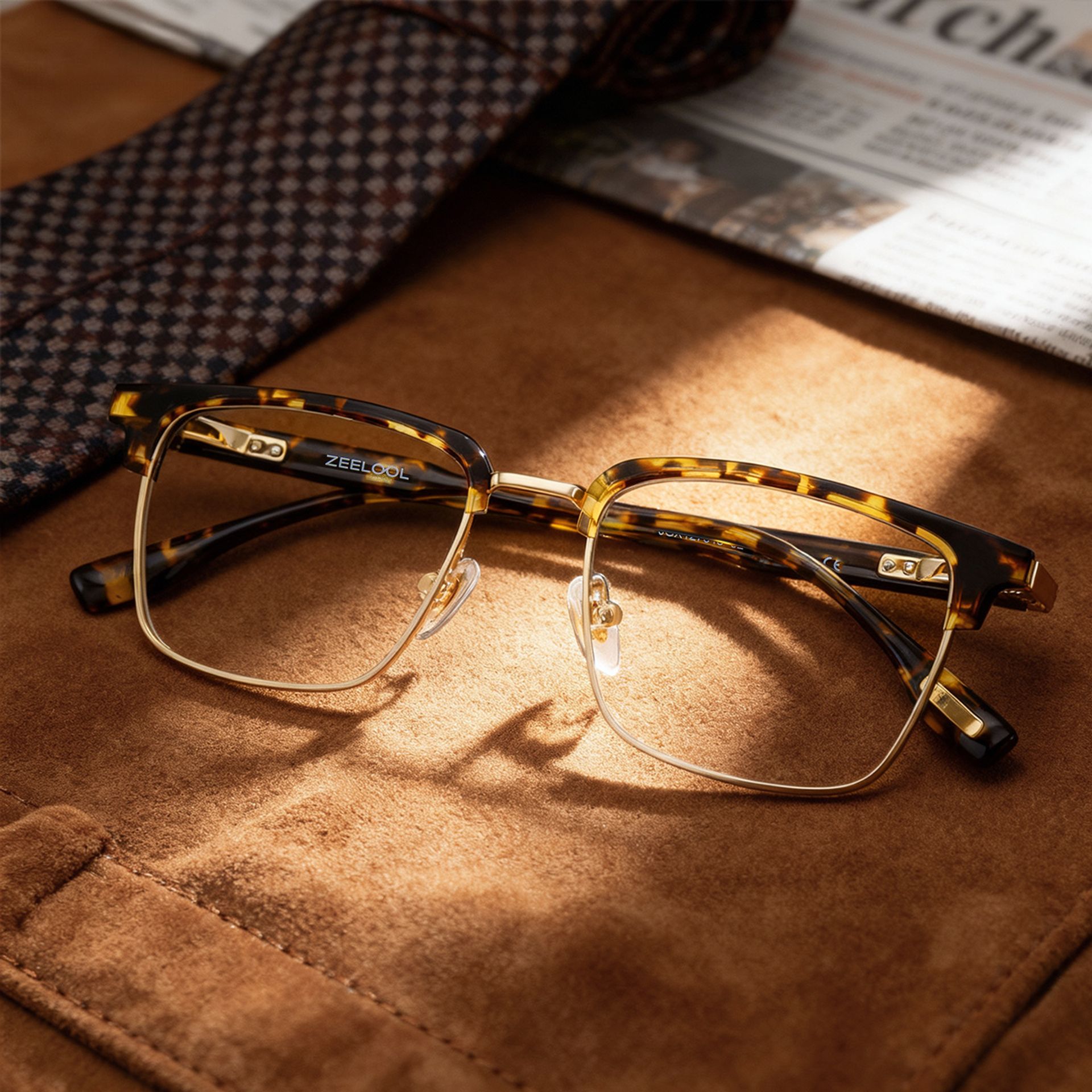 Audrey Tortoise Browline Glasses Frames for Men | ZEELOOL0