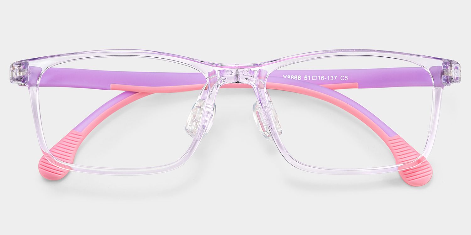 Sunny Rectangle Purple Frame Eyeglasses for Tween2
