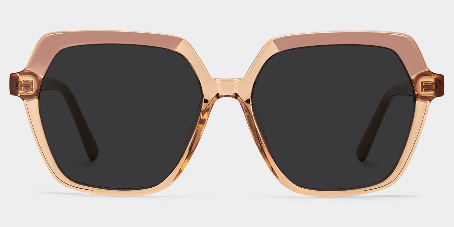 Norah Beige Geometric Sunglasses to Frame Your Face | ZEELOOL