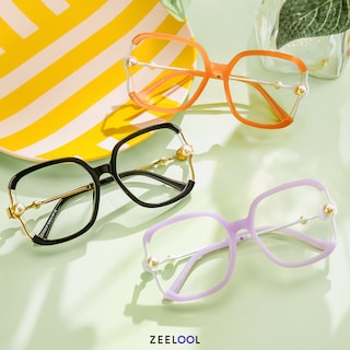 Jeania Square Orange Glasses4