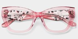 Skylar Butterfly Clear Pink Glasses5
