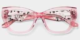 Skylar Butterfly Crystal Pink Glasses5