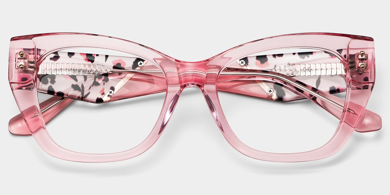 Skylar Butterfly Crystal Pink Glasses5