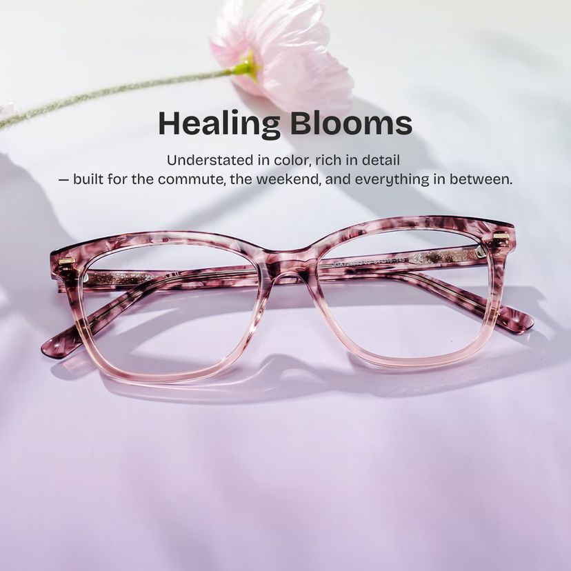 Sawyer Pink Rectangle Glasses