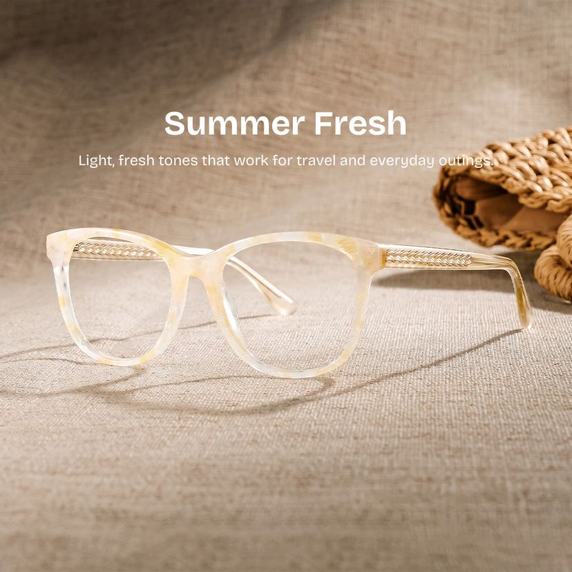 Julia Yellow Rectangle Glasses