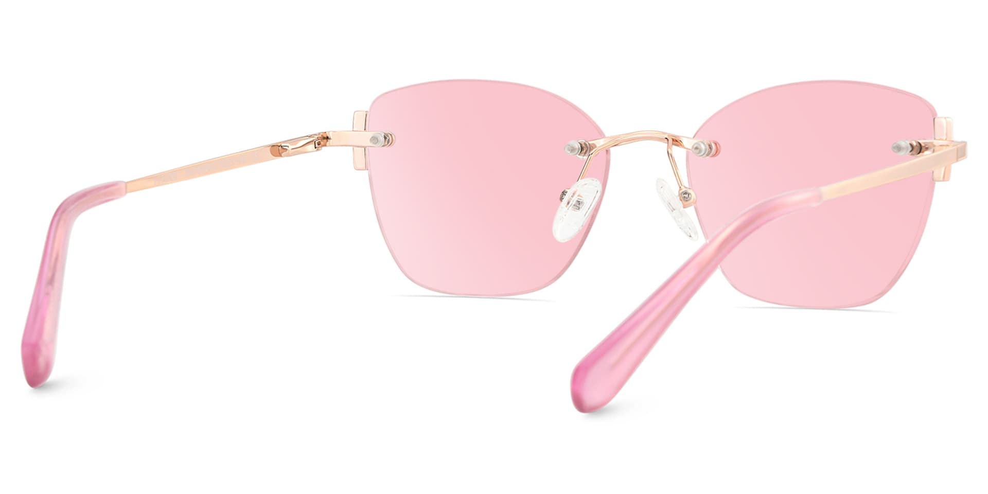 Pink Rectangle Jaxon Eyeglasses with Rimless | Zeelool4