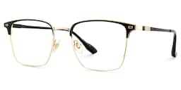 Dawson Browline Black Gold Glasses3