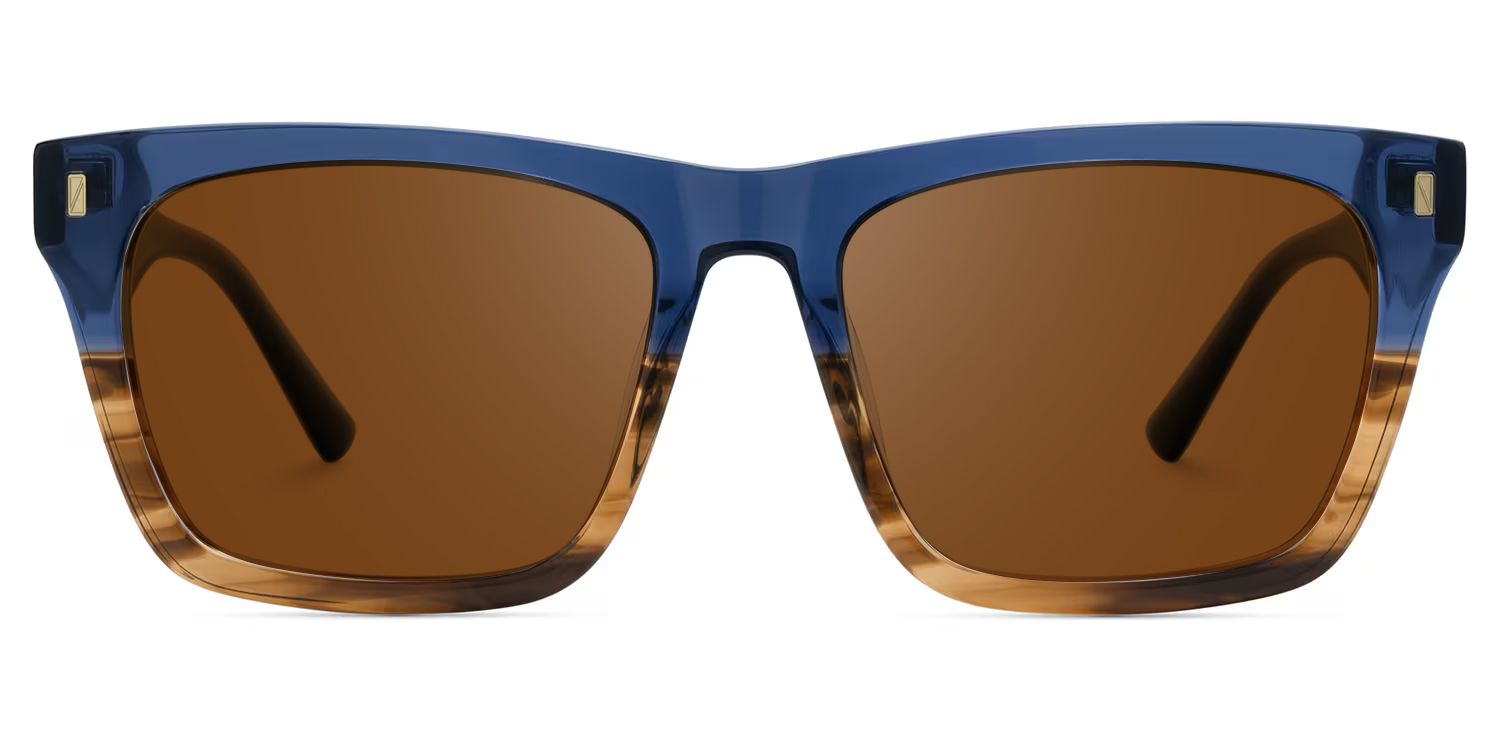 Rectangular Spectacle Frames with Brown Blue Color0
