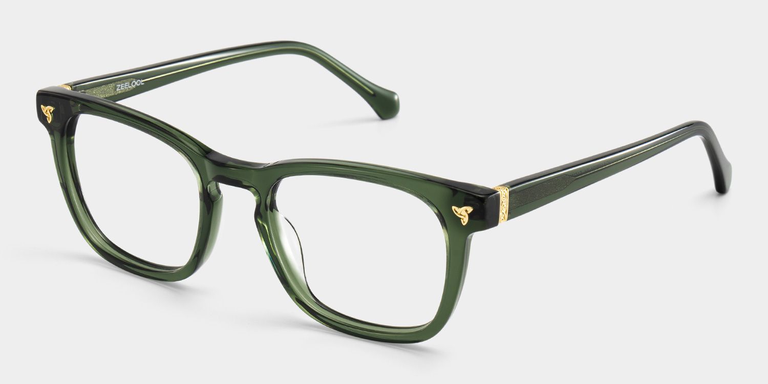 Heather Green Frame Glasses with Square Frame Online | ZEELOOL3